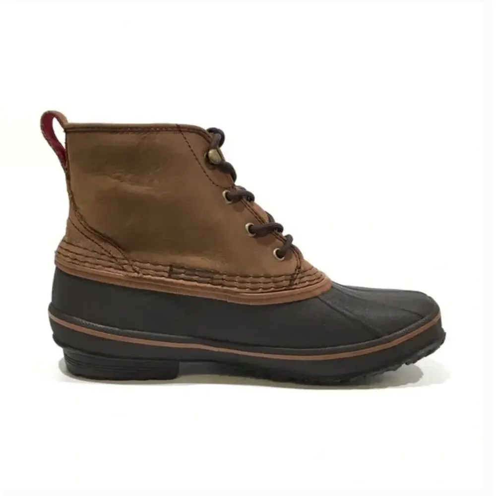 UGG Mens Zetik Waterproof Duck Boots 11.5 Brown Chestnut Leather Winter Rain